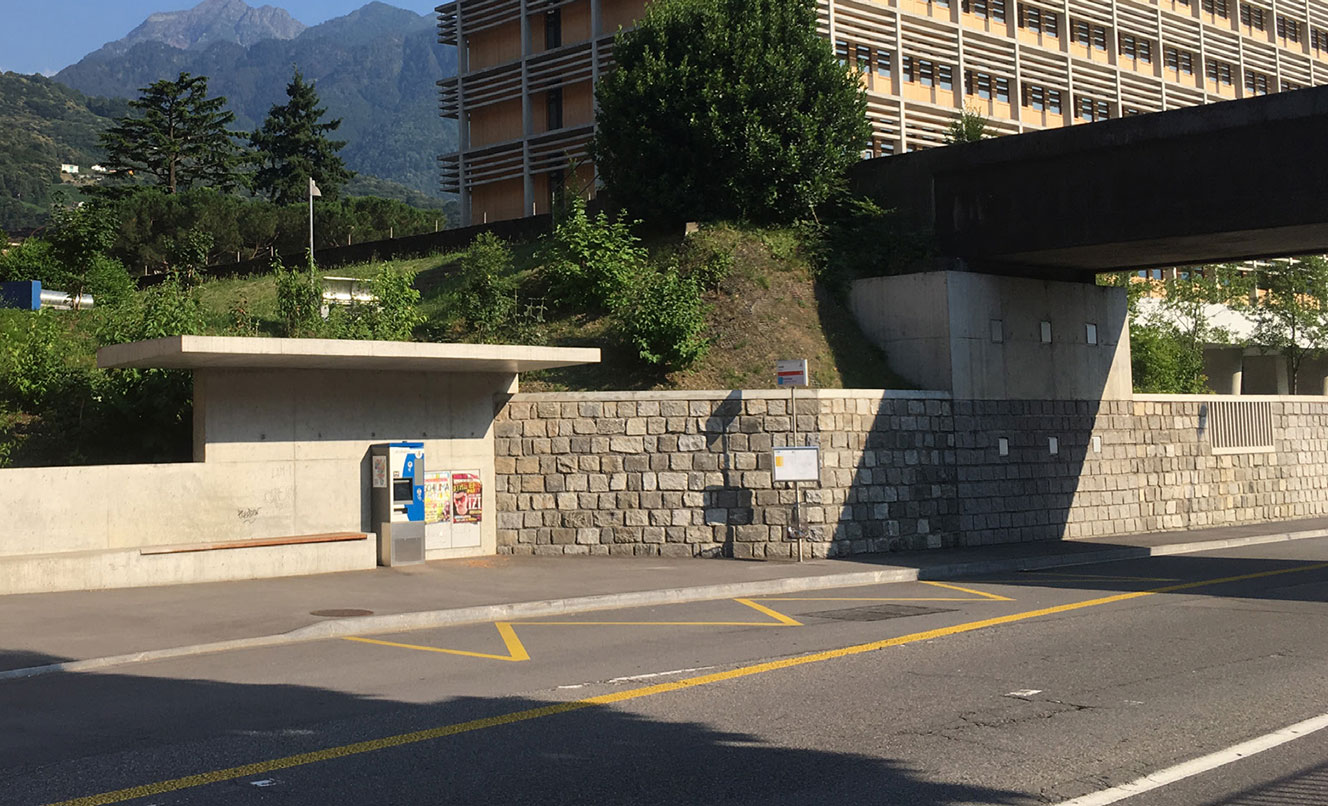 New Bus lane in Via Zorzi, BELLINZONA – SWITZERLAND